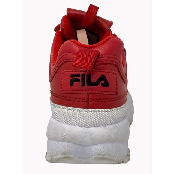 Fila Disruptor II Premium Womens Size 7 Sneakers Red White Chunky Shoe - Picture 7 of 10